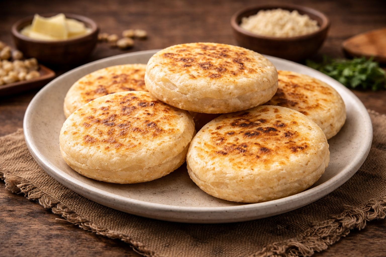 Arepas de peto cocinadas